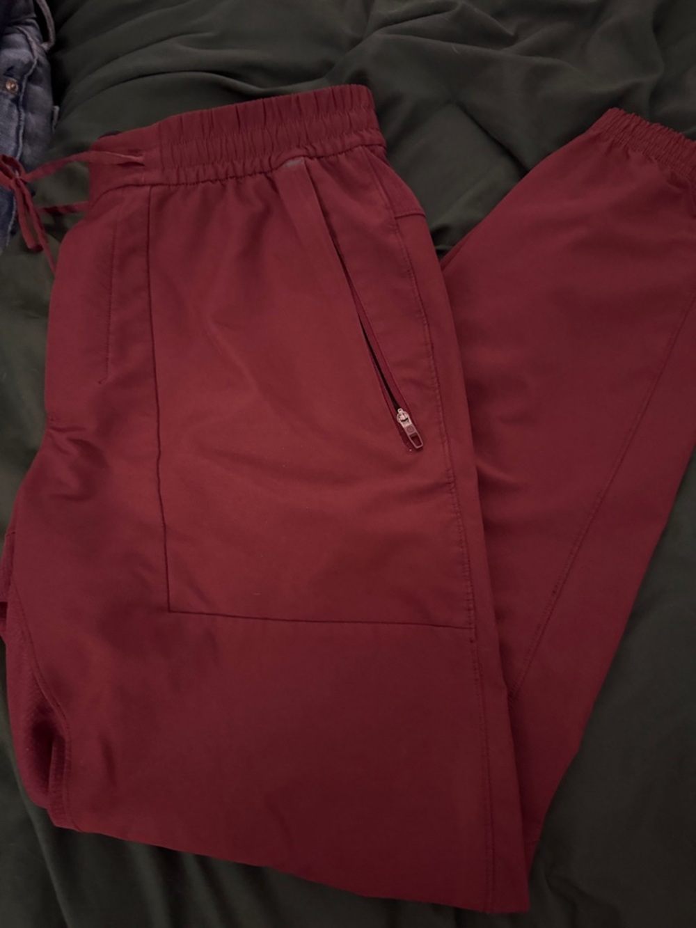 lululemon athletica Men's Burgundy Jogger Pants with Zip Pocket